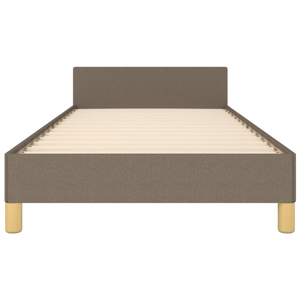 vidaXL Bettgestell ohne Matratze Taupe 90x190 cm Stoff - Image 2