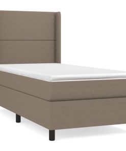 vidaXL Boxspringbett mit Matratze Taupe 90x190 cm Stoff