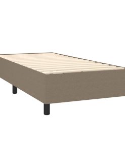 vidaXL Boxspringbett mit Matratze Taupe 90x190 cm Stoff