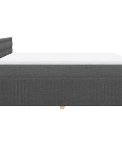 vidaXL Boxspringbett mit Matratze Dunkelgrau 140x200 cm Stoff