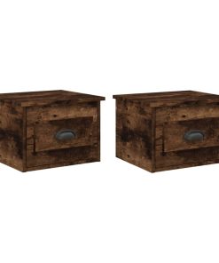 vidaXL Wand-Nachttische 2 Stk. Räuchereiche 41,5x36x28 cm