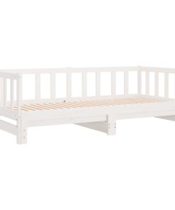 vidaXL Tagesbett Ausziehbar Weiß 90x200 cm Massivholz Kiefer
