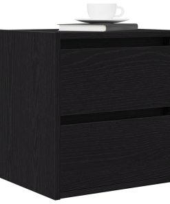 vidaXL Wand-Nachttische 2 Stk. Schwarz Eichen-Optik 38x34x40 cm