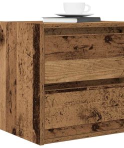 vidaXL Wand-Nachttische 2 Stk. Altholz-Optik 38x34x40 cm