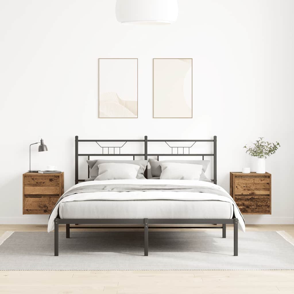 vidaXL Wand-Nachttische 2 Stk. Altholz-Optik 38x34x40 cm - Image 3