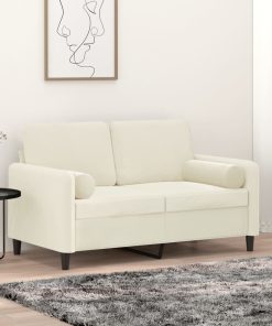 vidaXL Zierkissen 2 Stk. Creme Ø15x50 cm Samt
