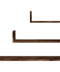 vidaXL Wandregale 3 Stk. Räuchereiche Holzwerkstoff