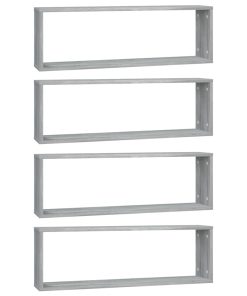 vidaXL Wandregale 4 Stk. Grau Sonoma 80x15x26,5 cm Holzwerkstoff