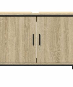 vidaXL Waschbeckenunterschrank Sonoma-Eiche 80x30x60 cm Holzwerkstoff