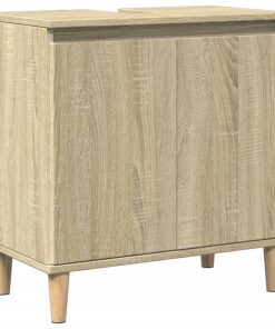 vidaXL Waschbeckenunterschrank Sonoma-Eiche 58x33x60 cm Holzwerkstoff