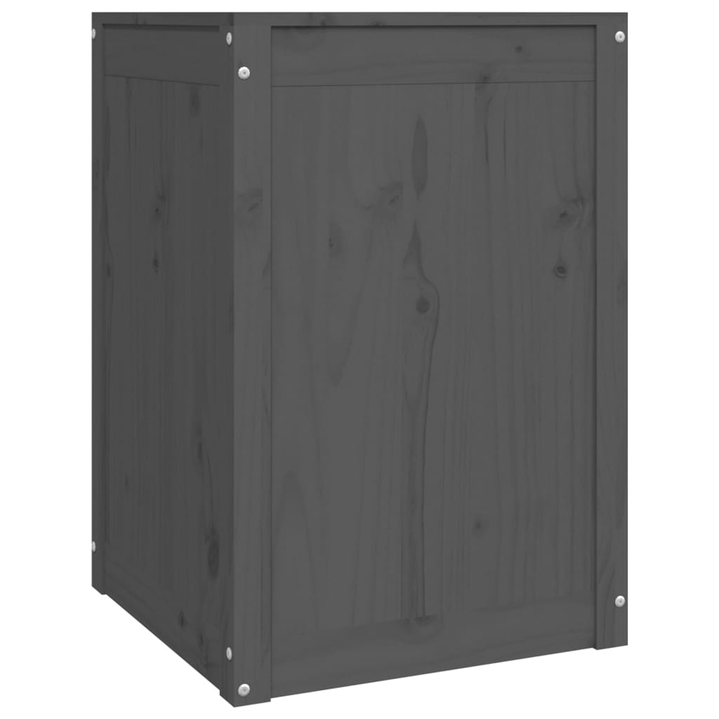 vidaXL Wäschetruhe Grau 44x44x66 cm Massivholz Kiefer