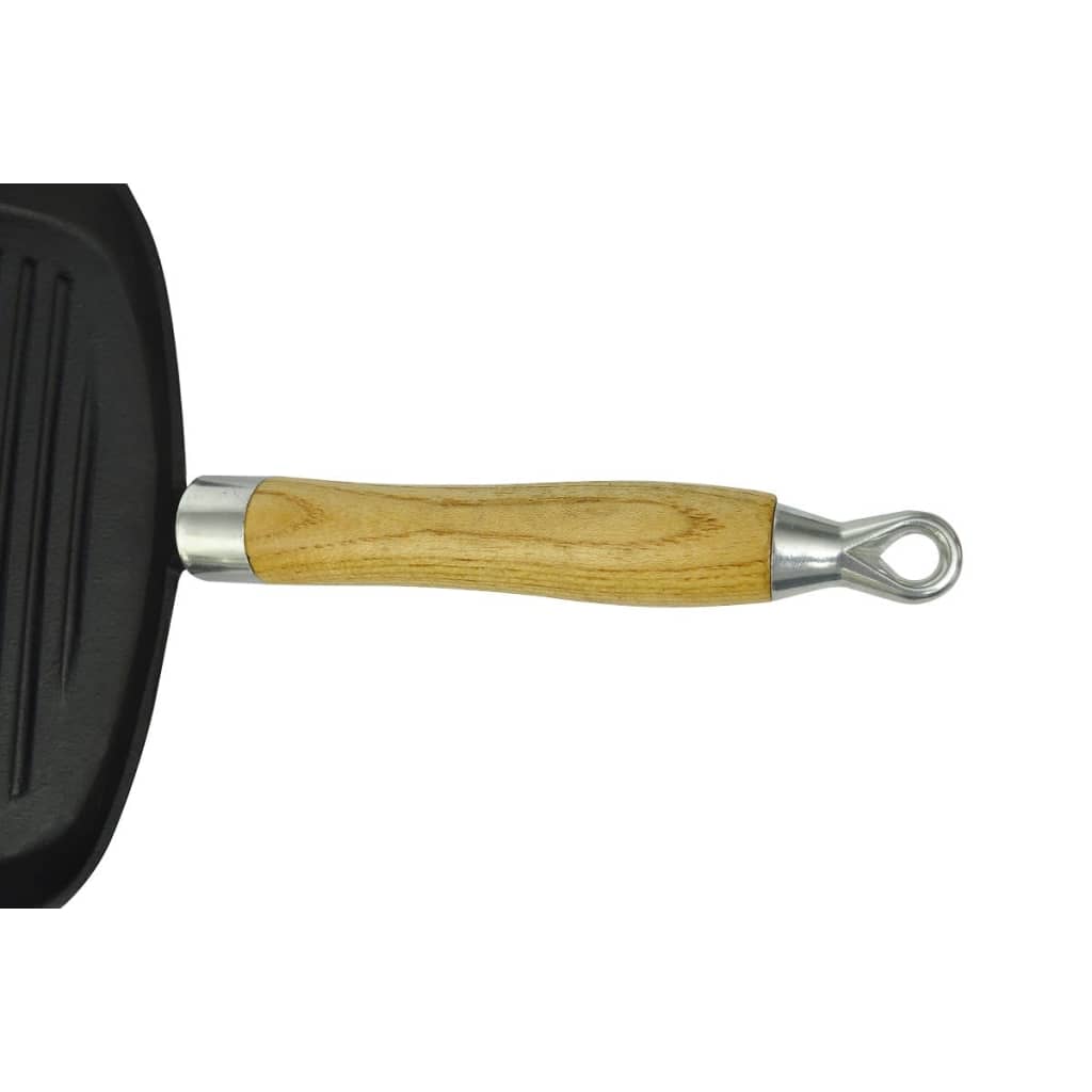 vidaXL Grillpfanne mit Holzgriff Gusseisen 20 x 20 cm