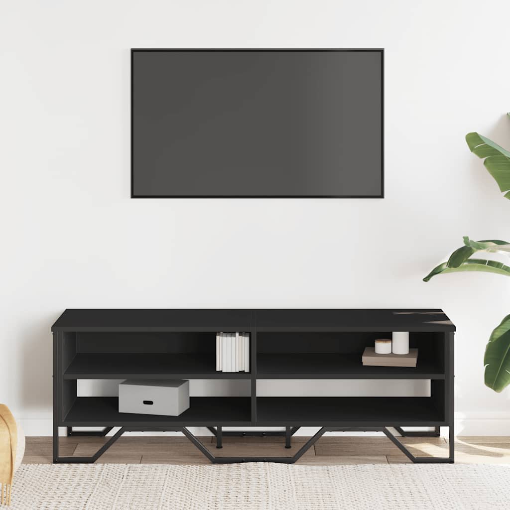 vidaXL TV-Schrank Schwarz 122x34x41 cm Holzwerkstoff - Image 2