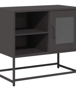 vidaXL TV-Schrank Schwarz 68x39x60,5 cm Stahl