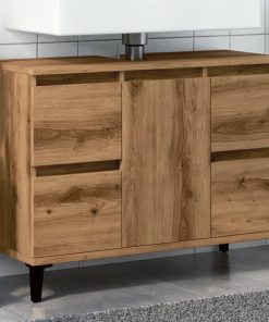 vidaXL Waschbeckenunterschrank Artisan-Eiche 80x33x60 cm Holzwerkstoff