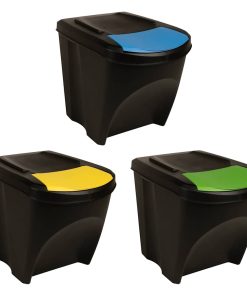 vidaXL Stapelbare Mülleimer 3 Stk. Anthrazit 75 L