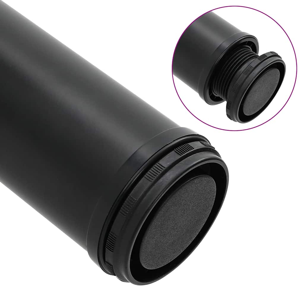 4 höhenverstellbare Tischbeine Schwarz 870 mm