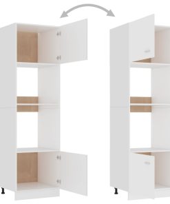 vidaXL Mikrowellenumbauschrank Lyon Weiß 60x57x207 cm Holzwerkstoff