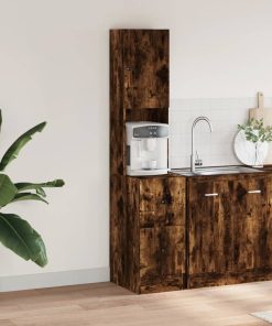 vidaXL Küchenschrank Räuchereiche 35x50x180 cm Holzwerkstoff