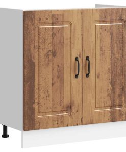 vidaXL Spülenunterschrank Kalmar Altholz-Optik 80x46x81,5 cm