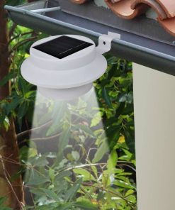 6x Außenlampe Sonnenlichtset Zaunlicht Dachrinne-Licht weiß