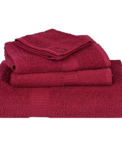 vidaXL 6-tlg. Handtuch-Set Bordeauxrot 360 g/m² 100% Baumwolle