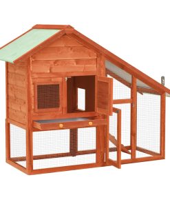 vidaXL Kaninchenstall 140x63x120 cm Tanne Massivholz
