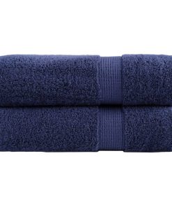 vidaXL Premium-Duschtücher SOLUND 2 Stk. Marineblau 70x140 cm 600 g/m²