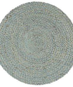 vidaXL Tischsets 6 Stk. Uni Olivgrün 38 cm Rund Jute
