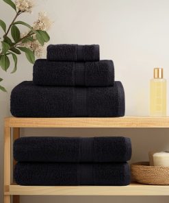 vidaXL Premium-Seiftücher SOLUND 10 Stk. Schwarz 30x30 cm 600 g/m²