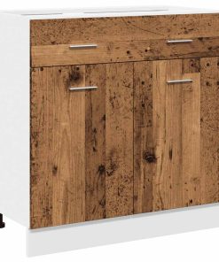 vidaXL Schubunterschrank Lyon Altholz-Optik 80x46x81,5 cm Holzwerkstoff