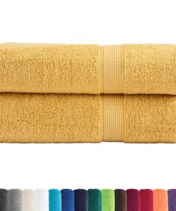 vidaXL Premium-Duschtücher SOLUND 2 Stk. Gold 70x140 cm 600 g/m²