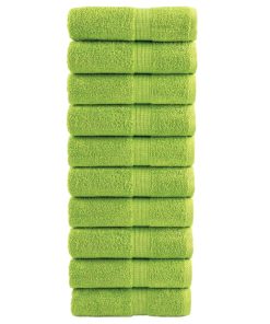 vidaXL Premium-Gästetücher SOLUND 10 Stk. Apfelgrün 30x50 cm 600 g/m²