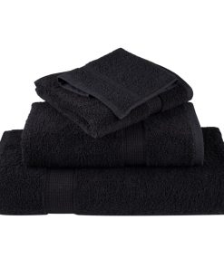 vidaXL Premium-Saunatücher SOLUND 10 Stk. Schwarz 80x200 cm 600 g/m²