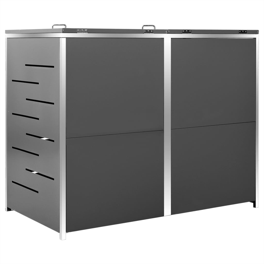 vidaXL Mülltonnenbox für 2 Tonnen 138x77,5x112,5 cm Edelstahl - Image 5