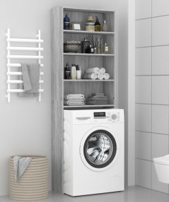 vidaXL Waschmaschinenschrank Grau Sonoma 64x24x190 cm