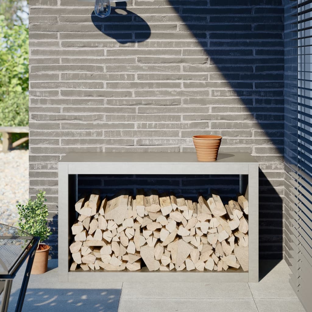 vidaXL Brennholzregal 100x40x60 cm Edelstahl - Image 4