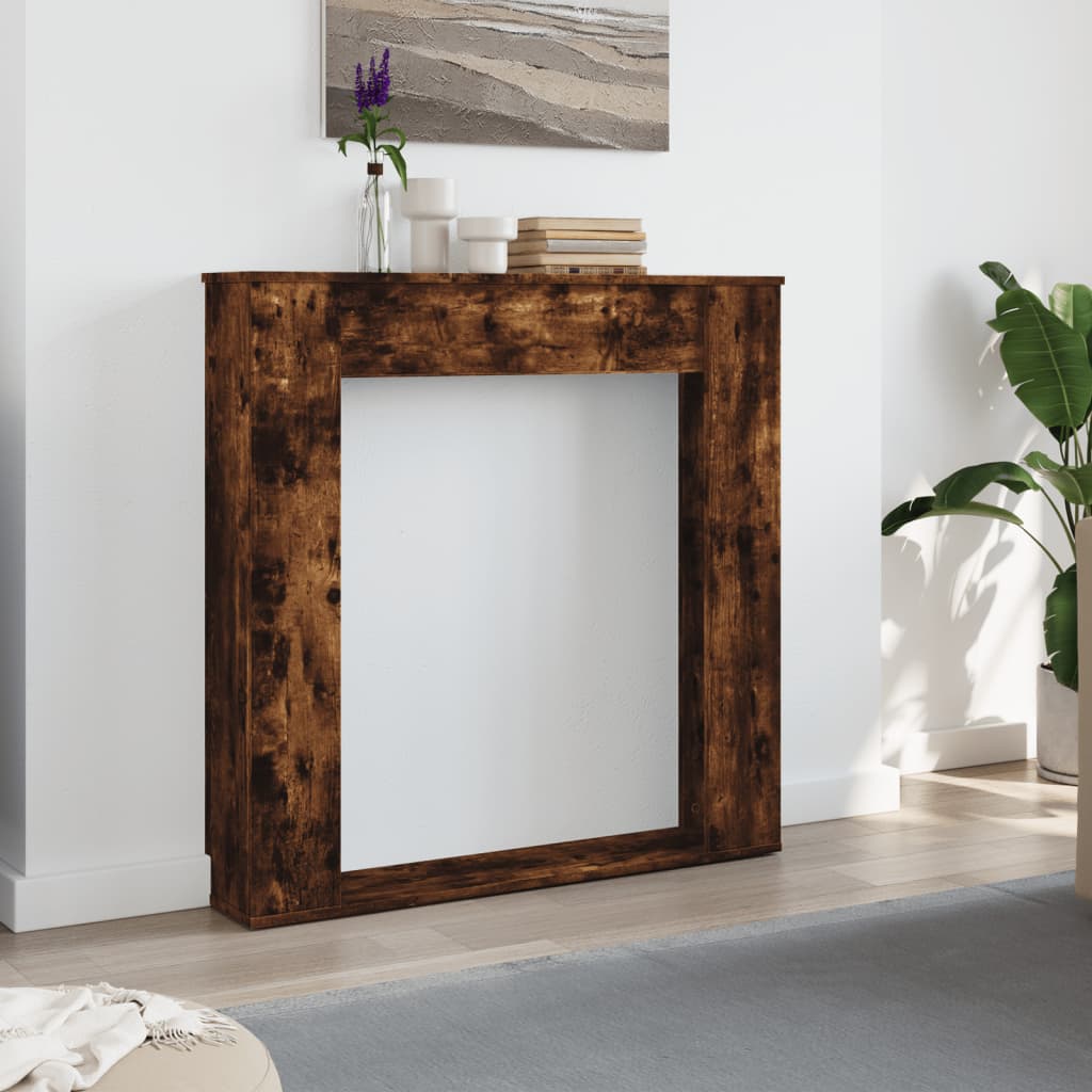 vidaXL Kaminumrandung Räuchereiche 100x20x100 cm Holzwerkstoff