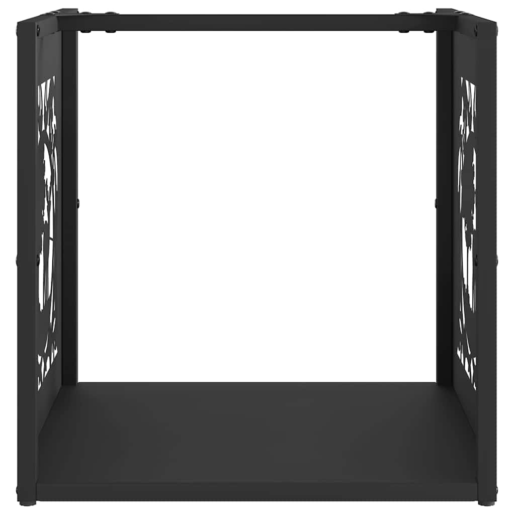 vidaXL Brennholzregal Schwarz 40x40x40 cm Kaltgewalzter Stahl - Image 2