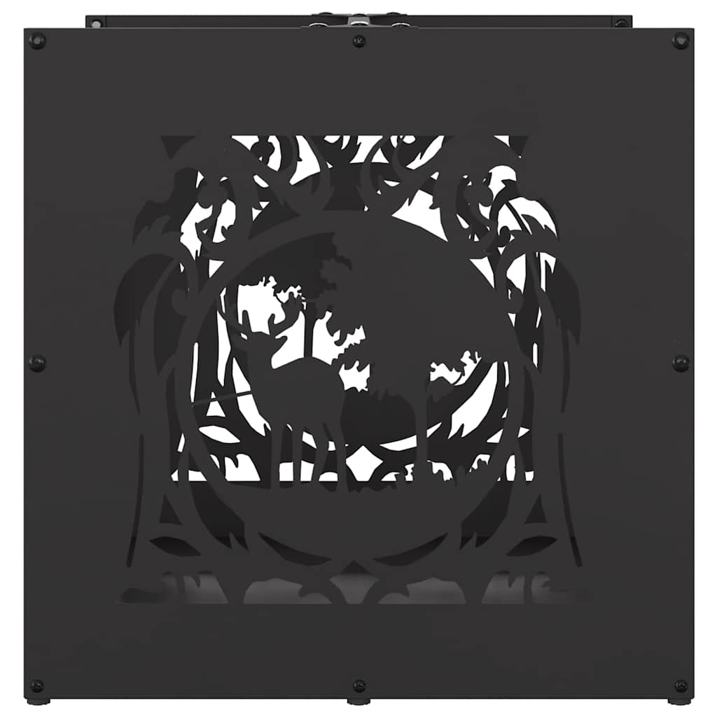 vidaXL Brennholzregal Schwarz 40x40x40 cm Kaltgewalzter Stahl - Image 5