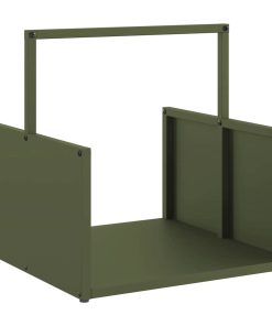 vidaXL Brennholzregal Olivgrün 40x40x40 cm Kaltgewalzter Stahl