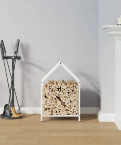 vidaXL Brennholzregal Weiß 40x25x60 cm Kaltgewalzter Stahl