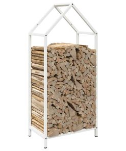 vidaXL Brennholzregal Weiß 40x25x90 cm Kaltgewalzter Stahl