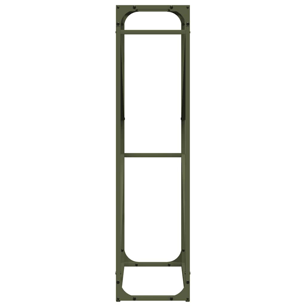 vidaXL Brennholzregal Olivgrün 60x25x100 cm Kaltgewalzter Stahl - Image 6