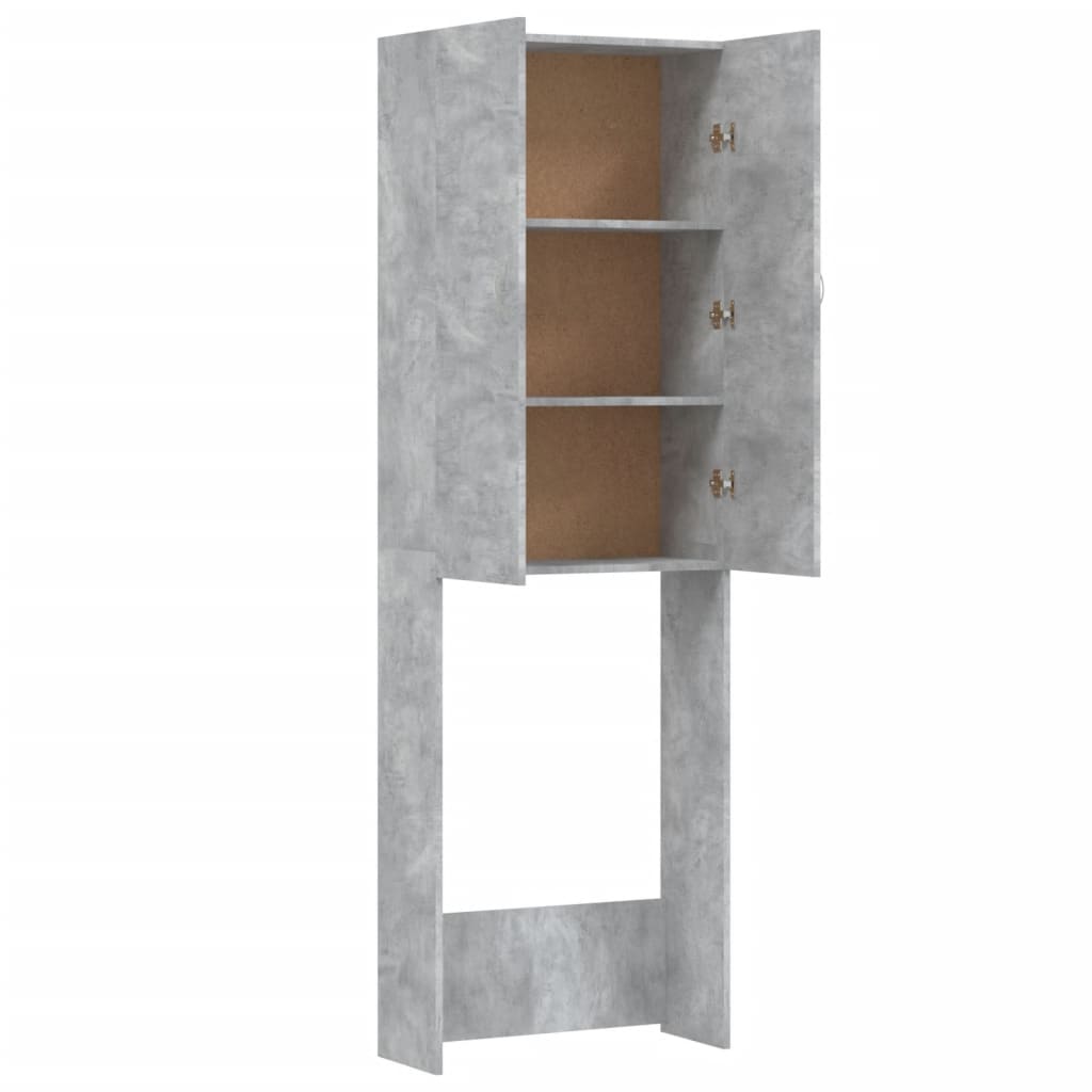 vidaXL Waschmaschinenschrank Betongrau 64x25,5x190 cm - Image 3