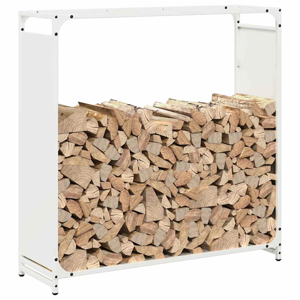vidaXL Brennholzregal Weiß 90x28x90 cm Kaltgewalzter Stahl - Image 2