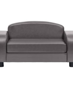 vidaXL Hundesofa Grau 80x50x40 cm Kunstleder