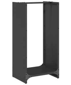 vidaXL Brennholzregal Schwarz 40x30x80 cm Kaltgewalzter Stahl