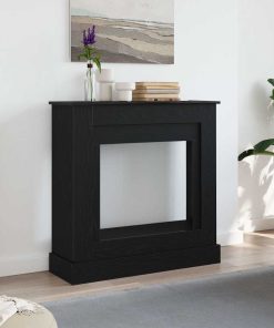 vidaXL Kaminumrandung Schwarz Eichen-Optik 90x30x90 cm Holzwerkstoff