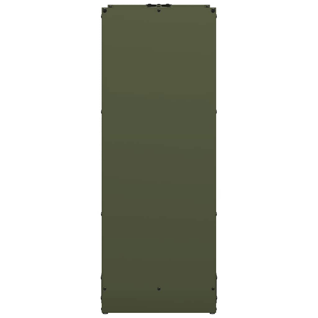 vidaXL Brennholzregal Olivgrün 40x30x80 cm Kaltgewalzter Stahl - Image 5